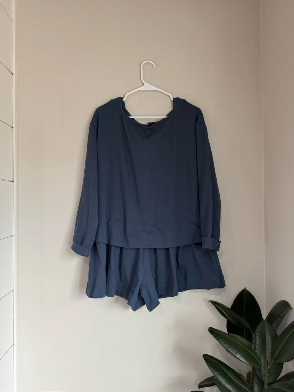 Free-est by Free People Blue Long Sleeve Cotton Romper Size S